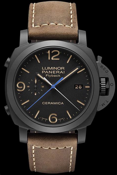 panerai luminor 1950 3 days chrono flyback automatic ceramica|panerai luminor 1950 44.